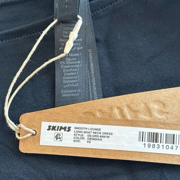 Skims Smooth Layers Long Boat Neck Dress Obsidian Size XS - Picture 9 of 9